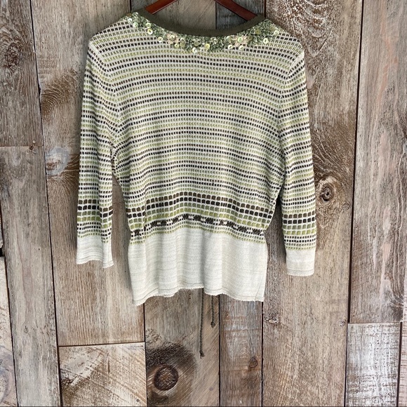 Nic + Zoe Embroidered Floral Green Cardigan XL - Picture 5 of 6